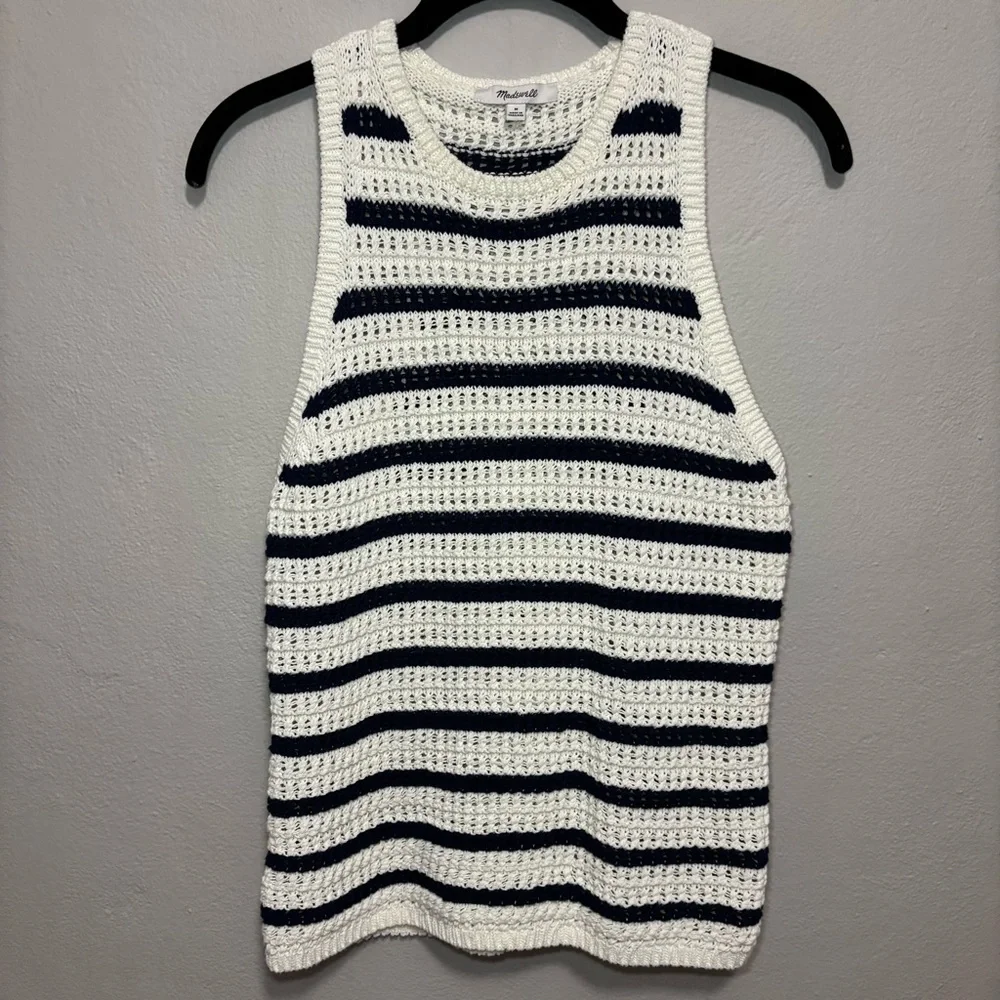Madewell Crochet-Knit Crewneck Sweater Tank | Size M - Picture 4 of 10